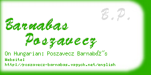 barnabas poszavecz business card